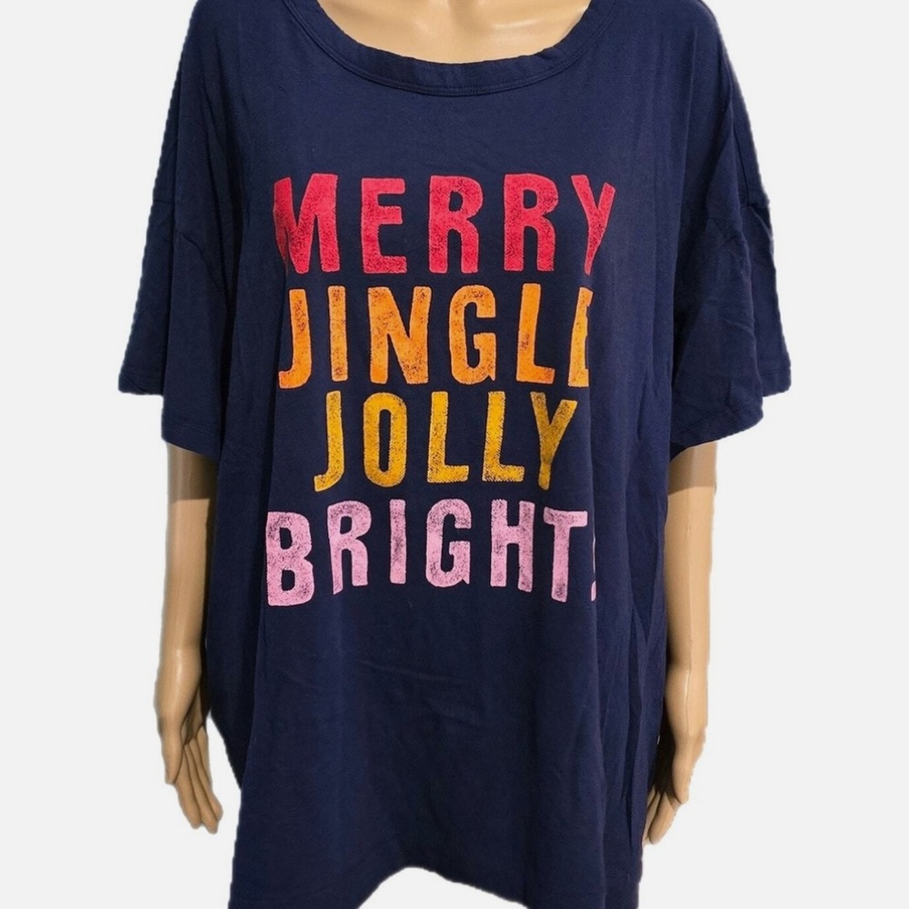 Old Navy Women’s Plus Navy Blue Holiday Easy T-Shirt 3X